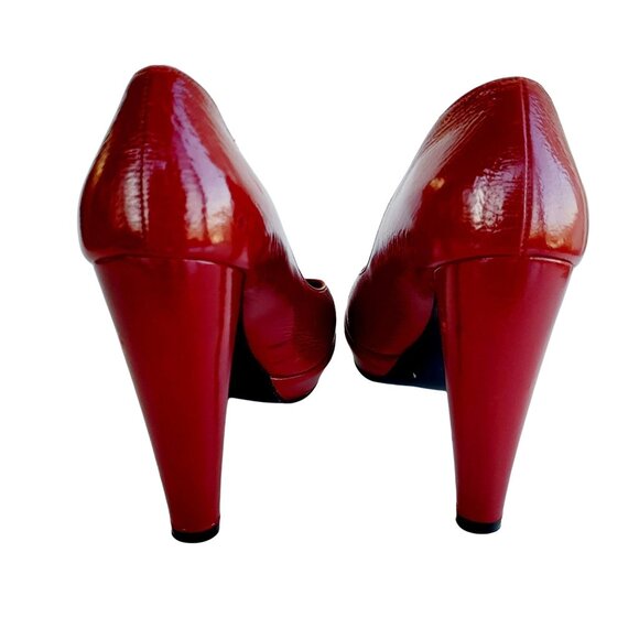 Pierre Hardy Red Patent Leather Platform Pumps Size 38.5 / US 8 - Picture 9 of 11